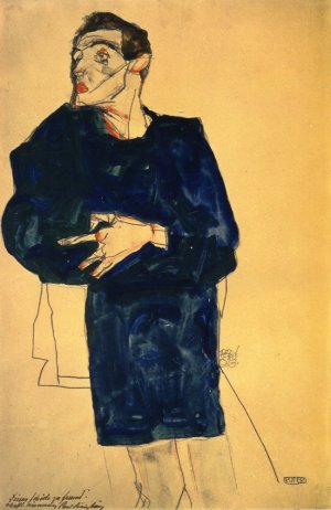 Rufer Oil painting by Egon Schiele