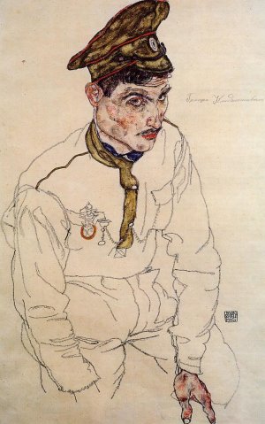 Russian Prisoner of War also known as Grigori Kladjishuli Oil painting by Egon Schiele
