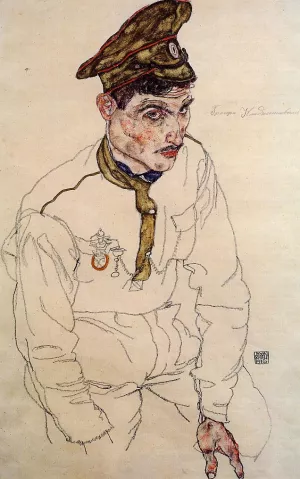 Russian Prisoner of War also known as Grigori Kladjishuli by Egon Schiele - Oil Painting Reproduction
