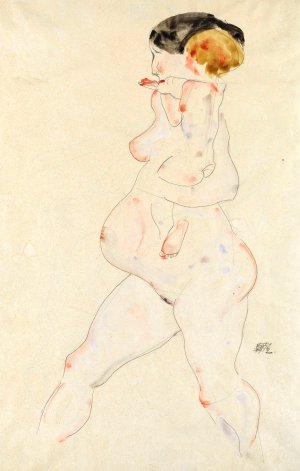 Schwangere Frau mit Kind auf dem Arm by Egon Schiele Oil Painting