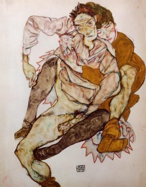 Seated Couple also known as Egon and Edith Schiele Oil painting by Egon Schiele