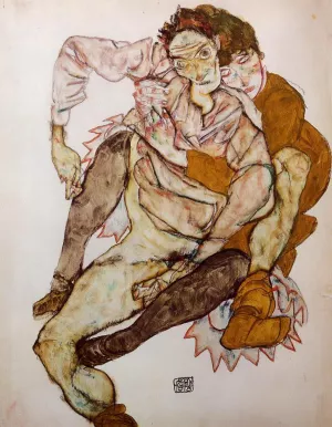 Seated Couple also known as Egon and Edith Schiele painting by Egon Schiele