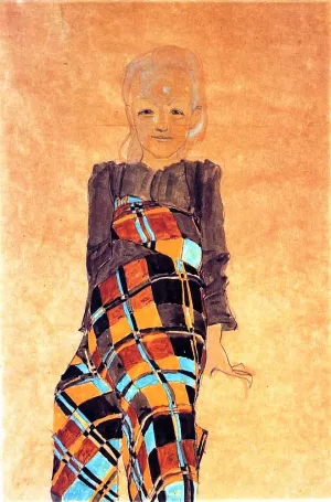 Seated Girl Oil painting by Egon Schiele