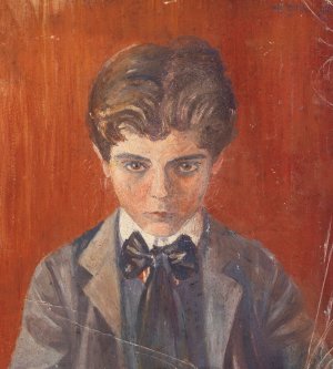 Selbstbildnis vor rotem Hintergrund by Egon Schiele Oil Painting