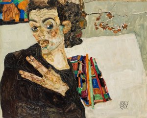 Selbstbildnis by Egon Schiele Oil Painting