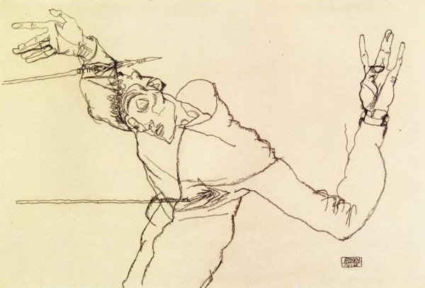 Main Product Photo of Self Portrait as St. Sebastian Painting by Egon Schiele