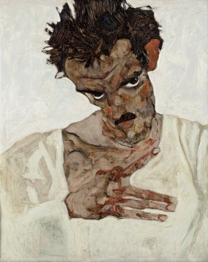 Self-Portrait With Lowered Head by Egon Schiele Oil Painting