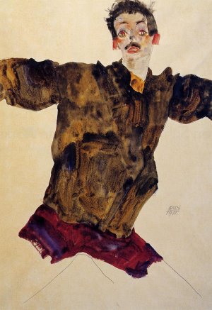 Self Portrait with Outstretched Arms Oil painting by Egon Schiele