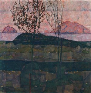 Setting Sun by Egon Schiele Oil Painting