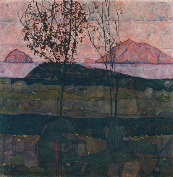 Setting Sun  by Egon Schiele - Hand-Painted Oil Painting Reproduction