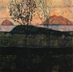 Setting Sun Oil painting by Egon Schiele