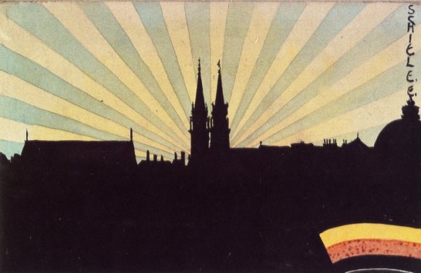 Main Product Photo of Silhouette of Klosterneuburg Painting by Egon Schiele