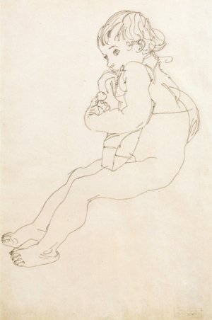 Sitting Child by Egon Schiele Oil Painting