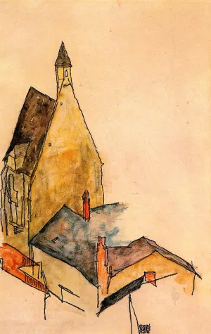 Spitalskirche, Molding by Egon Schiele - Oil Painting Reproduction