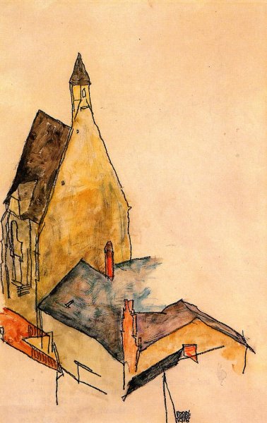 Main Product Photo of Spitalskirche, Molding Painting by Egon Schiele