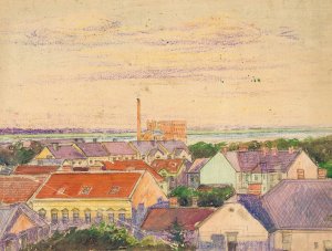 Stadtansicht by Egon Schiele Oil Painting