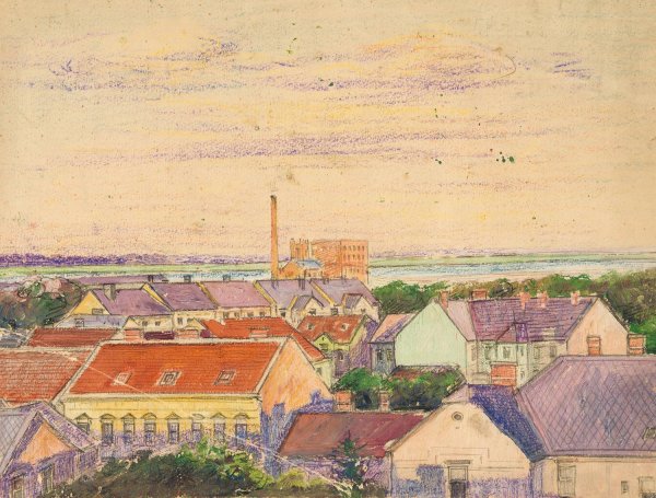 Main Product Photo of Stadtansicht  Painting by Egon Schiele