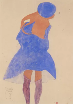 Standing Girl, Back View by Egon Schiele Oil Painting