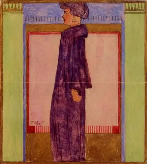 Standing Woman in Profile painting by Egon Schiele