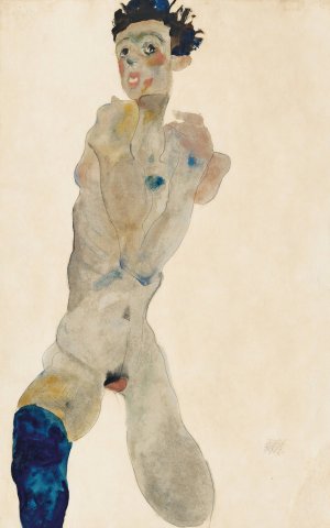 Stehender mannlicher Akt mit verschrankten Armen by Egon Schiele Oil Painting