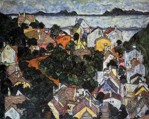 Summer Landscape, Krumau by Egon Schiele Oil Painting