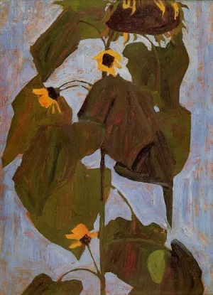 Sunflower II by Egon Schiele - Oil Painting Reproduction