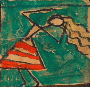 Tanzerin mit rot-weisem Rock by Egon Schiele Oil Painting