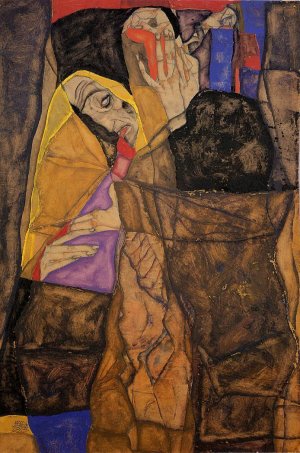 The Blind, I Oil painting by Egon Schiele