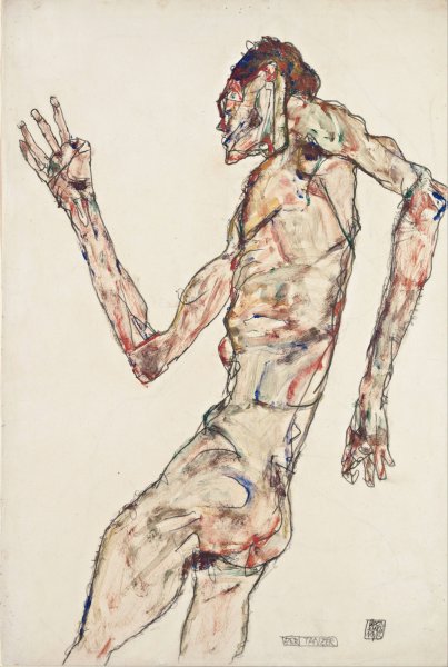 Main Product Photo of The Dancer  Painting by Egon Schiele
