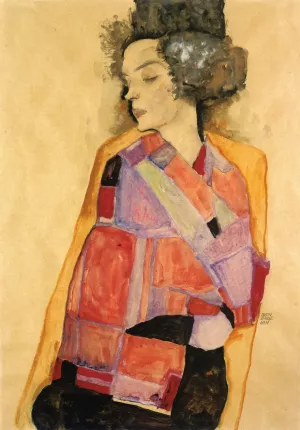 The Daydreamer Gerti Schiele by Egon Schiele - Oil Painting Reproduction