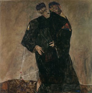 The Hermits by Egon Schiele Oil Painting