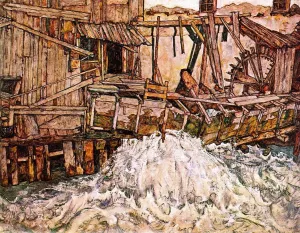 The Mill painting by Egon Schiele