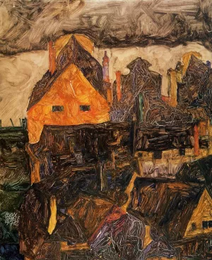 The Old City I also known as Dead City V by Egon Schiele - Oil Painting Reproduction