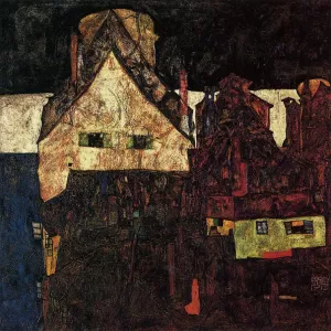 The Small City I also known as Dead City VI by Egon Schiele - Oil Painting Reproduction