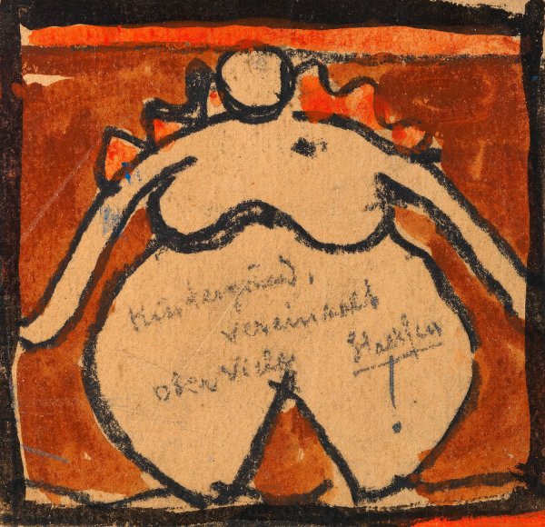 Main Product Photo of uppiger weiblicher Akt  Painting by Egon Schiele