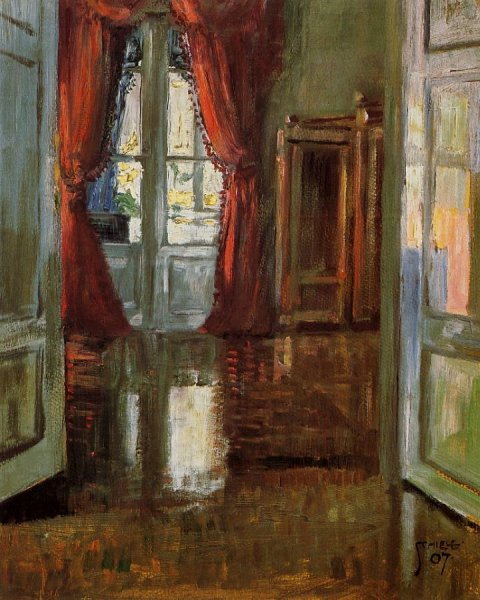 Main Product Photo of View into the Apartment of Leopold and Marie Czihaczek Painting by Egon Schiele