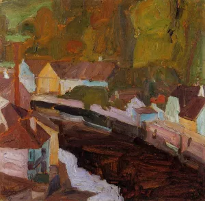 Village by the River II Oil painting by Egon Schiele