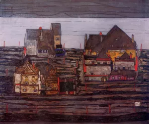 Vorstadt I Oil painting by Egon Schiele