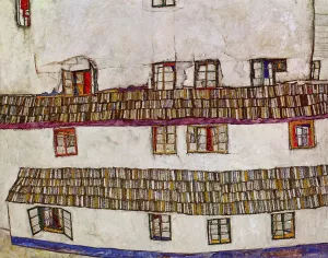 Windows also known as Facade of a House by Egon Schiele - Oil Painting Reproduction