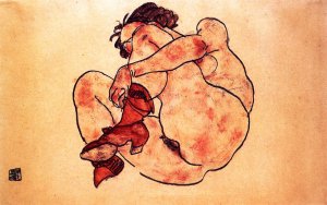 Woman Crouching by Egon Schiele Oil Painting