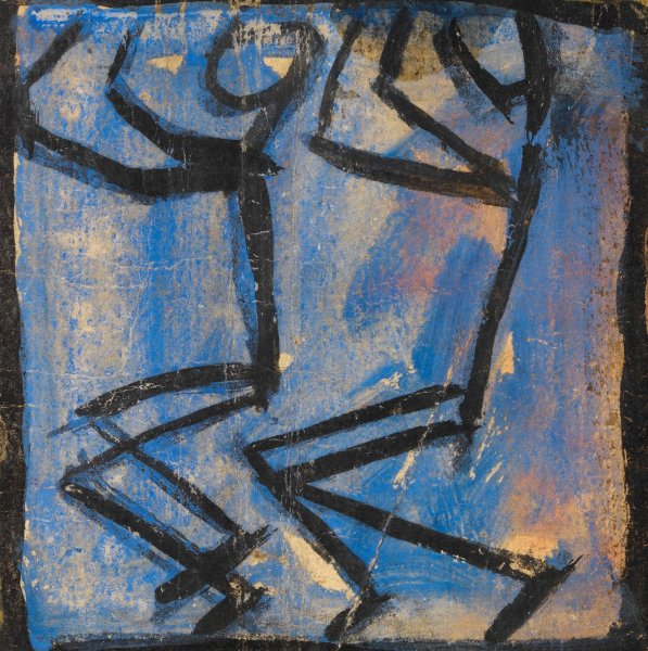 Main Product Photo of zwei Strichmannchen  Painting by Egon Schiele