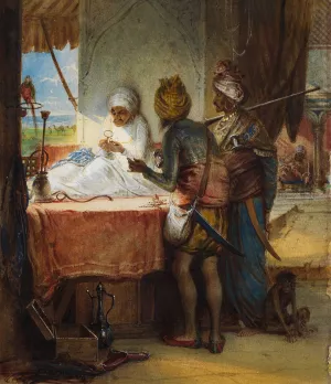 Sikh Soldiers Bargaining for a Diamond by Egron Lundgren Oil Painting
