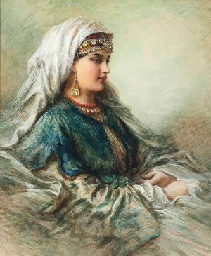 Arabian Beauty Oil painting by Egron Sillif Lundgren
