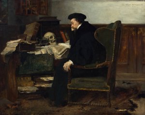 Absorbed in his Studies by Eilif Peterssen Oil Painting
