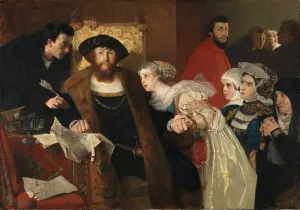 Christian II signing the Death Warrant of Torben Oxe Oil painting by Eilif Peterssen