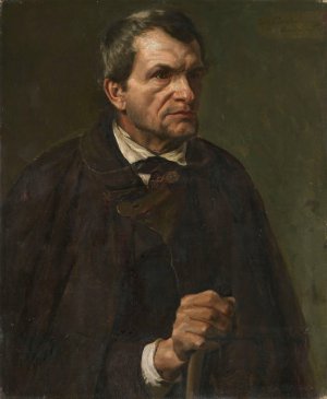 Figur Study of the Farmer Florian Killian by Eilif Peterssen Oil Painting