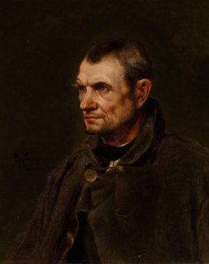 Figure Study of the Farmer Florian Killian by Eilif Peterssen Oil Painting