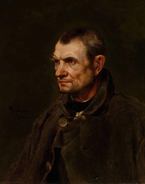 Figure Study of the Farmer Florian Killian  by Eilif Peterssen - Hand-Painted Oil Painting Reproduction