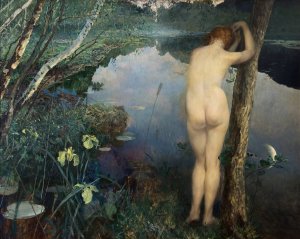 Nocturne by Eilif Peterssen Oil Painting
