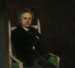 Portrait of the Composer Edvard Grieg by Eilif Peterssen Oil Painting